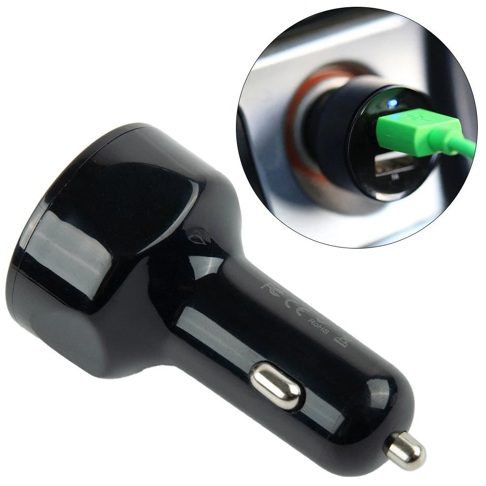4 Ports USB Car Charger Adapter with LED Display for Universal Use