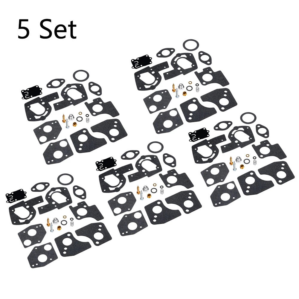 Set of 5 Carburetor Rebuild Overhaul Kit for B&S 3-5HP Engine (495606, 494624)