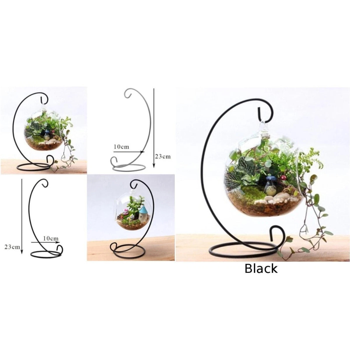 Iron Stand Hanging Flower Vase Lantern Holder Hook for Landscape Crafts