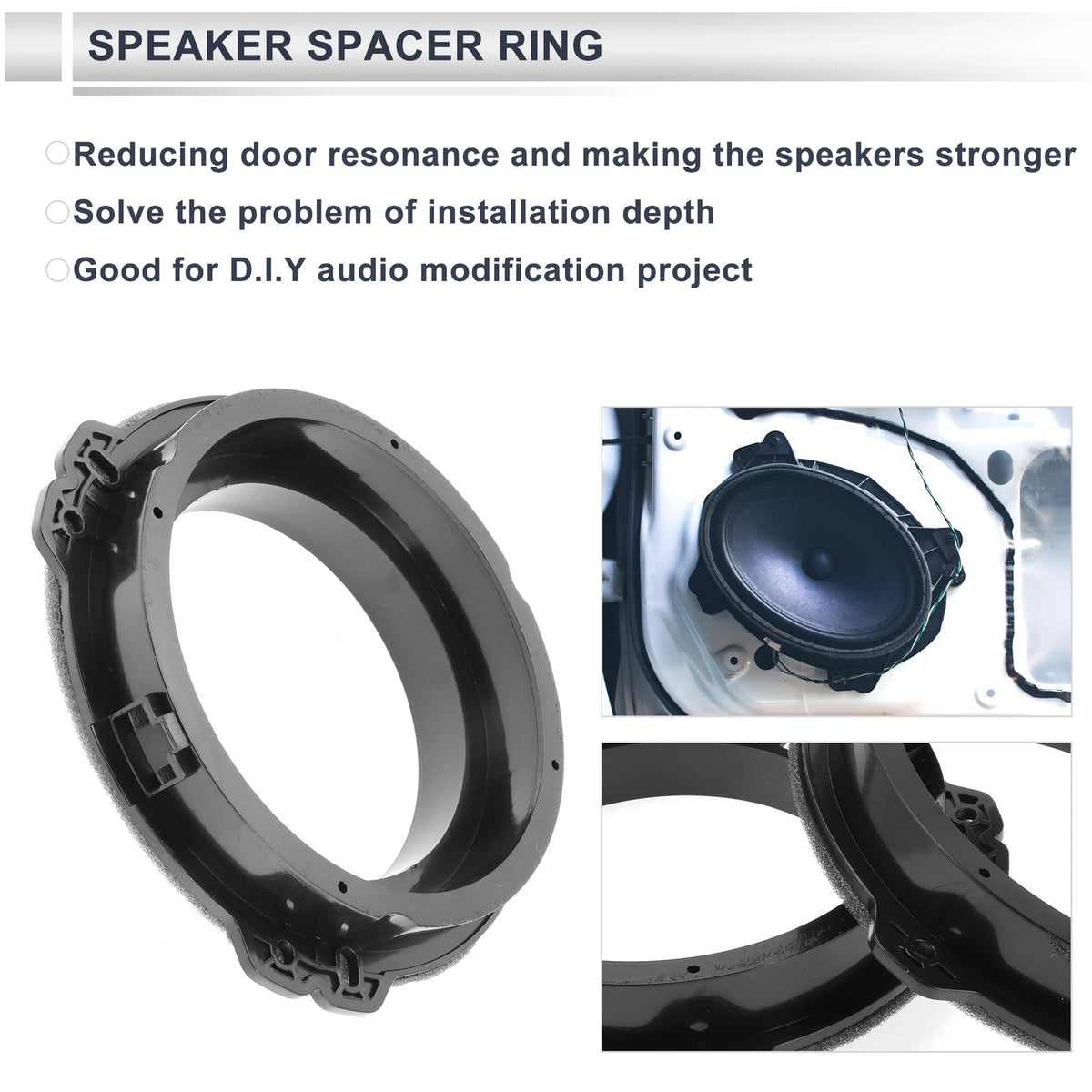 Tweeter Speaker Spacer Adapter 6.5 Inch Pair for Hyundai (2 Set 2005–2010)
