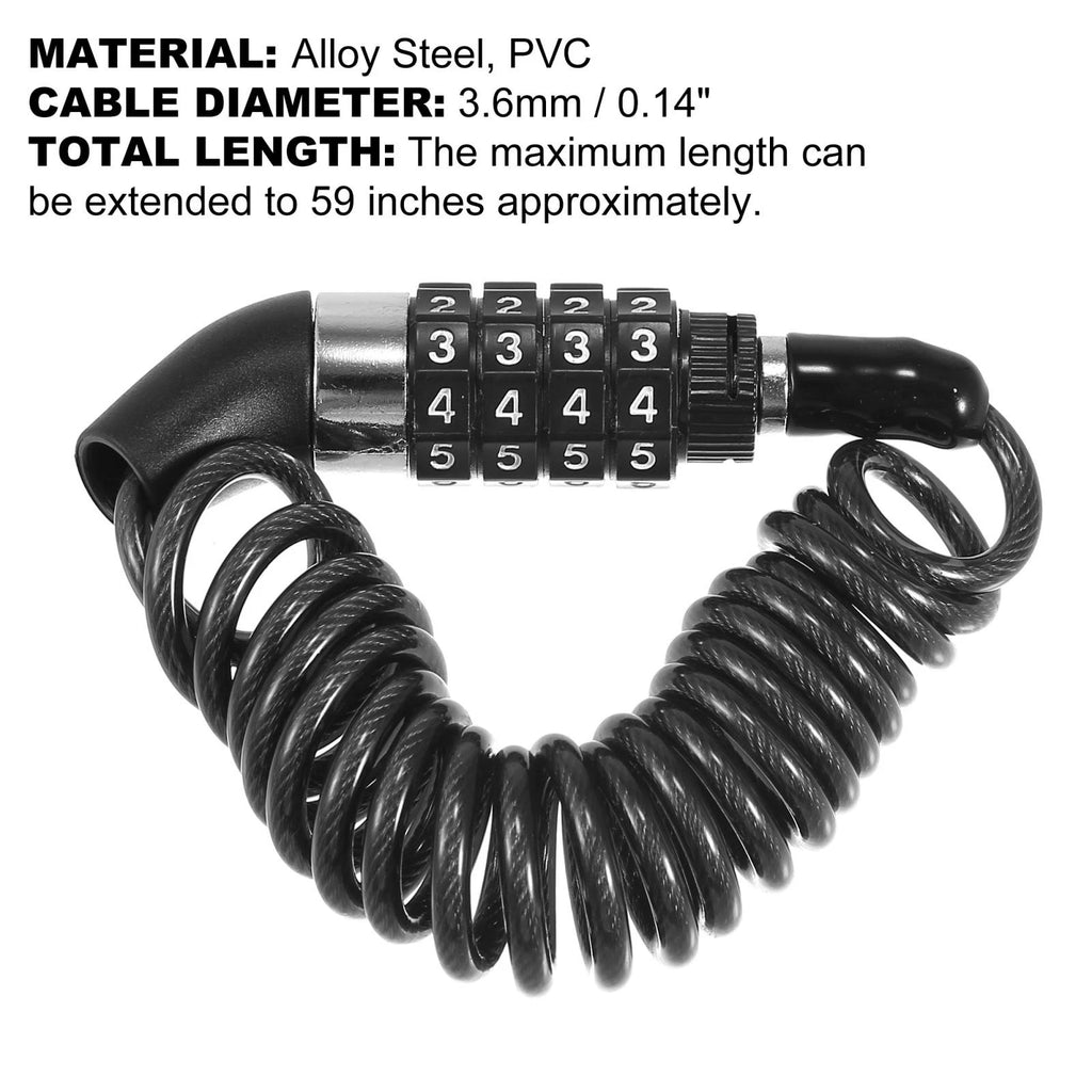 Bike Cable Helmet Lock for 4 Digit Resettable Combination Honda (2010–2020)