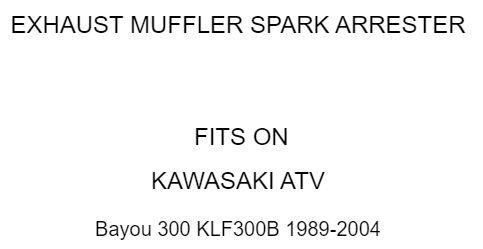 Exhaust Pipe Spark Arrester Baffle Replacement for Kawasaki 49099 1268 (—)