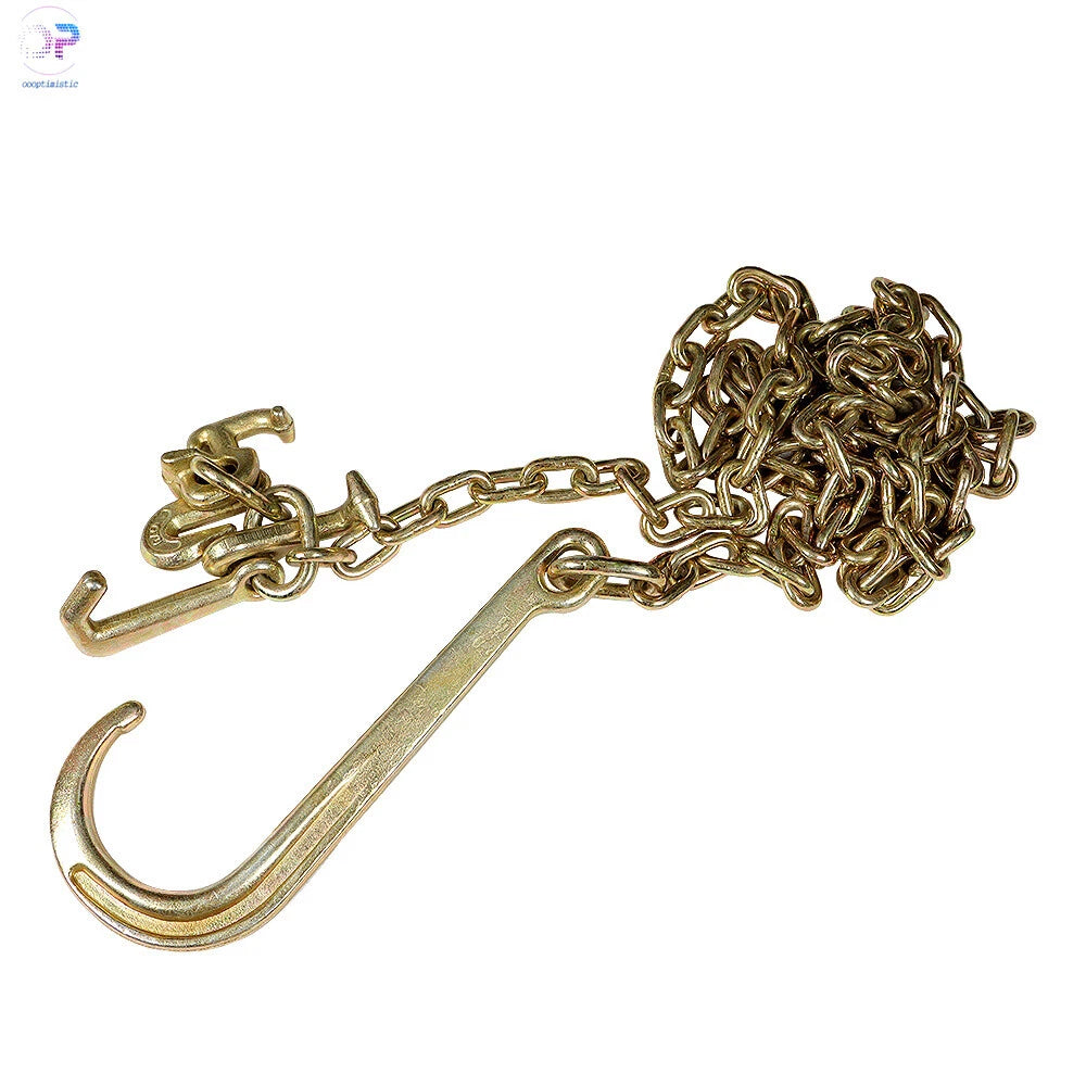 Transport Tow Chain J Hook Long Shank w/ R T J & Grab Hook 2 G70 5/16"x10'