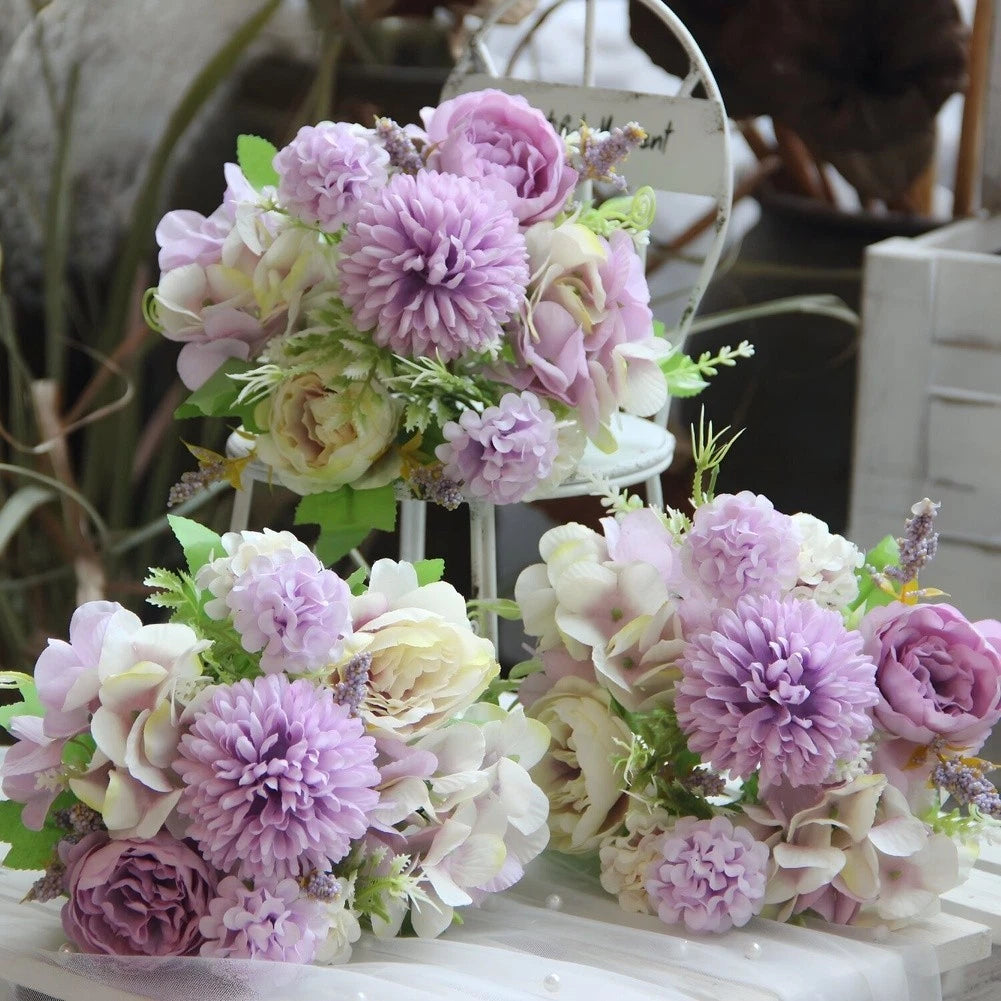 Silk Flower Bouquet for Wedding Home Decoration