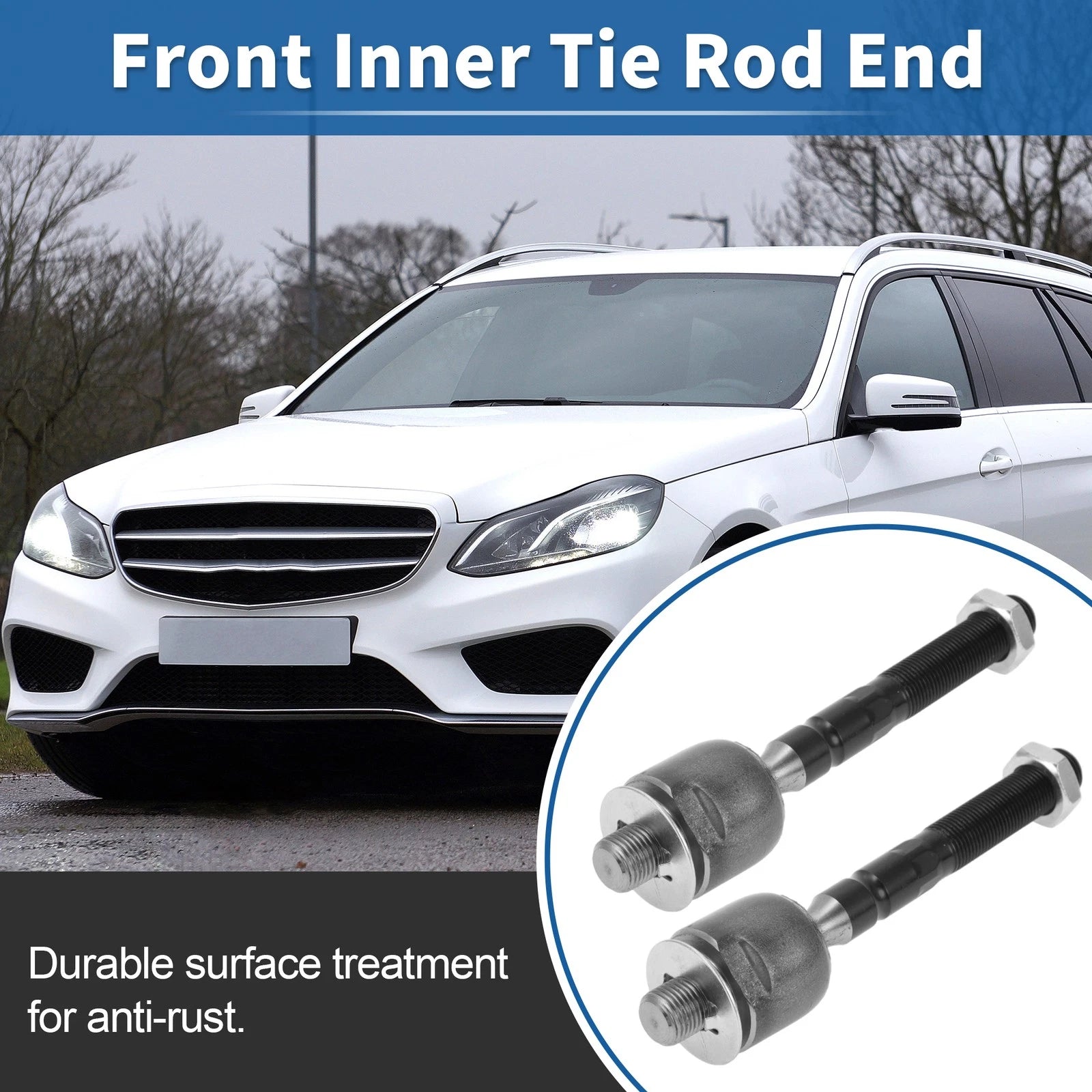 2 Pcs Front Inner Tie Rod End Links for Mercedes-Benz ML320 (1998–2003)