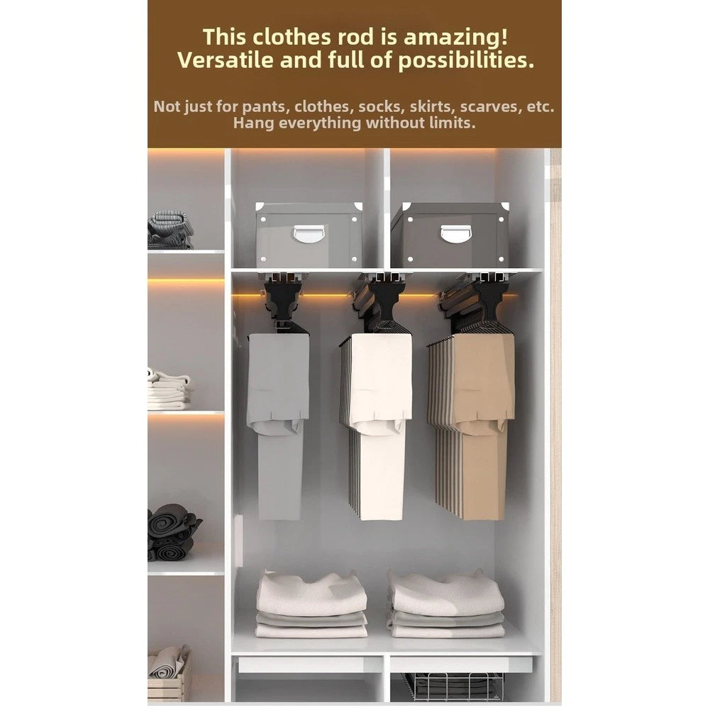Aluminum Alloy Pants Hanger Slide Rail for Wardrobe Storage