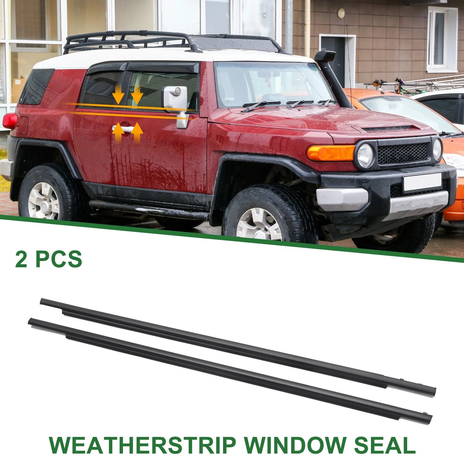 2PCS Front Left Right Window Weatherstrip Seal Replacement for Toyota FJ (2007–2016)