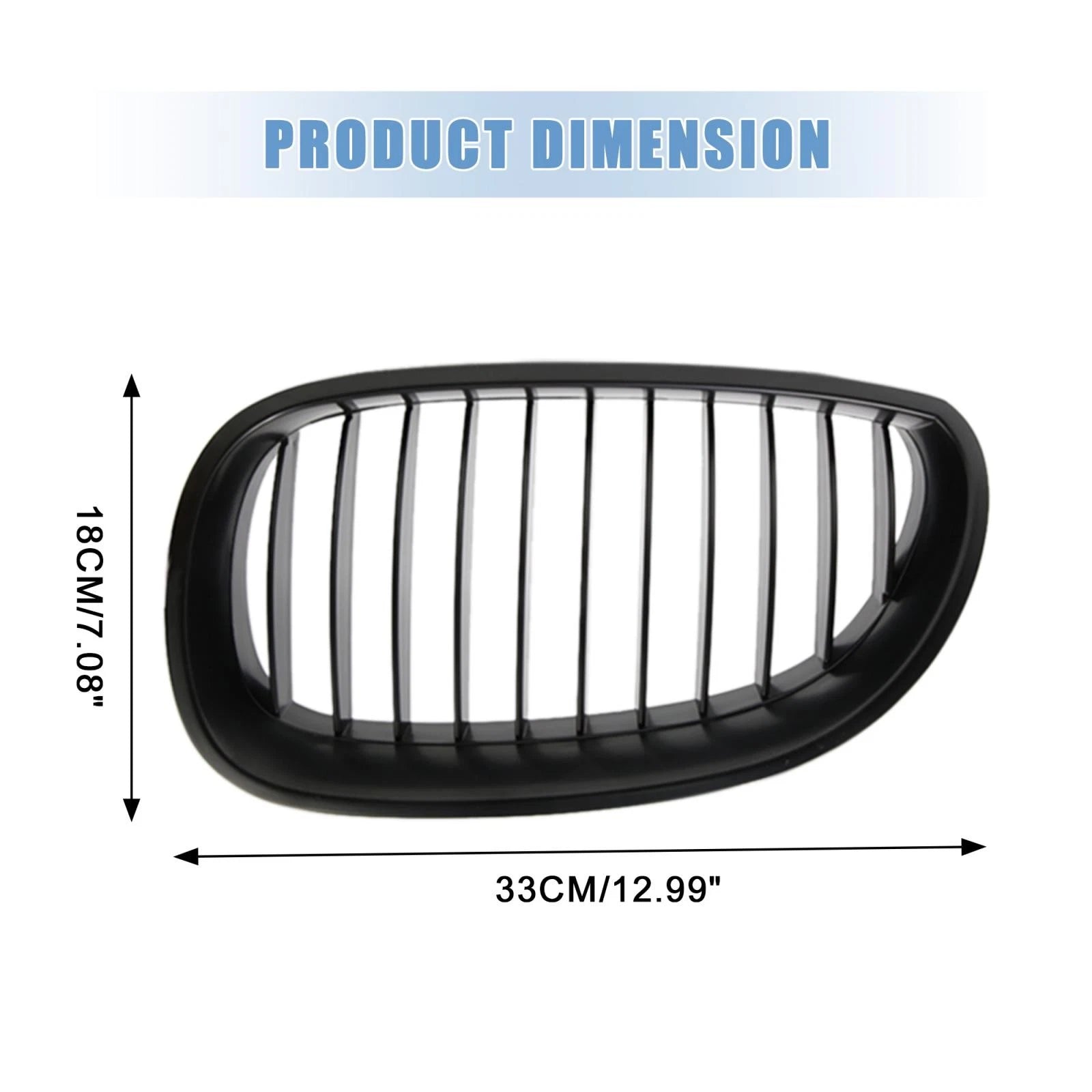 Matte Black Front Grille Replacement for BMW 5 Series E60 E61 (2003–2009)