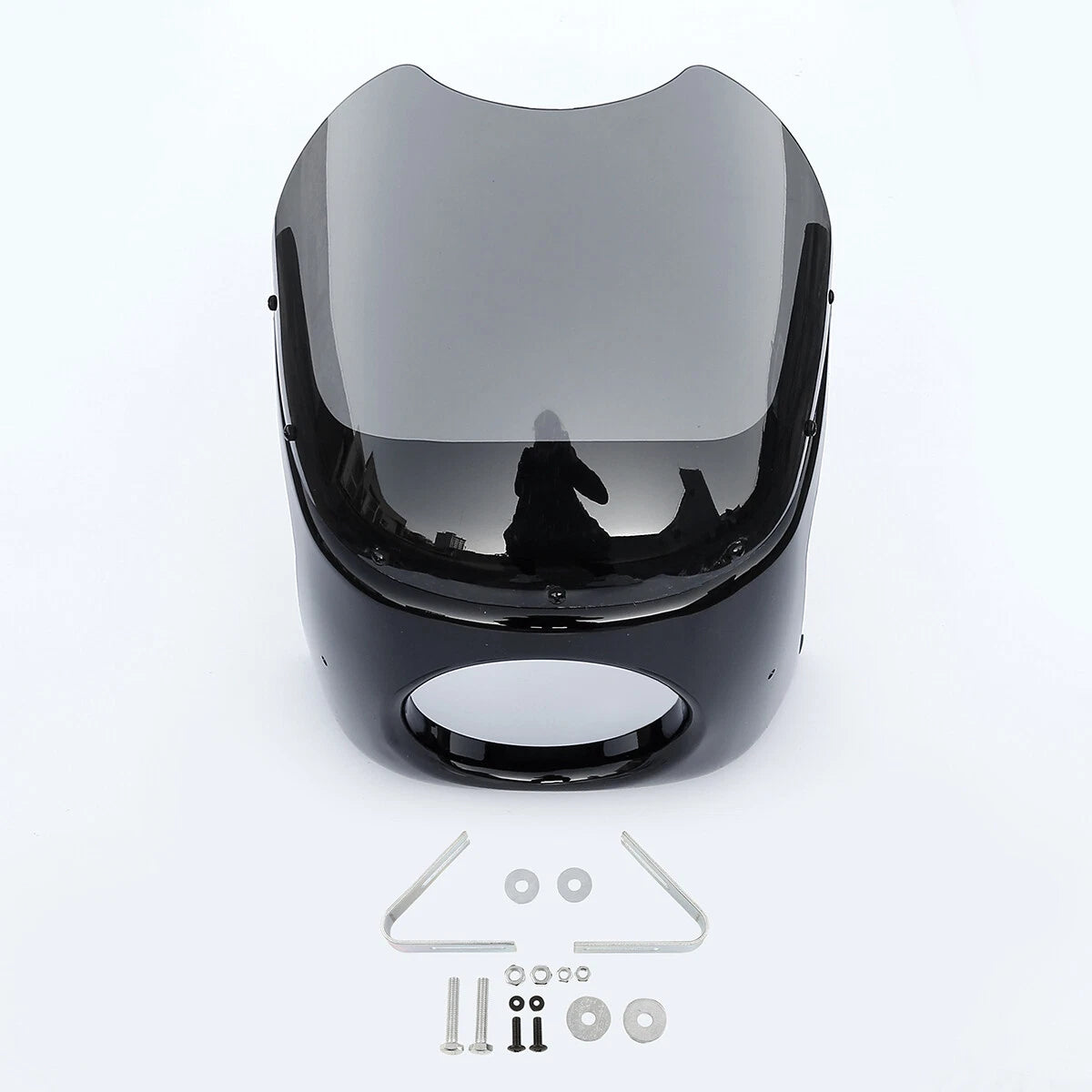 7" Round Headlight Fairing Kit for Motorcycle (w/ Smoke Windscreen)