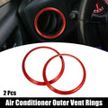 Air Conditioning Outer Vent Ring Trim Cover Set for Toyota Subaru (Red)