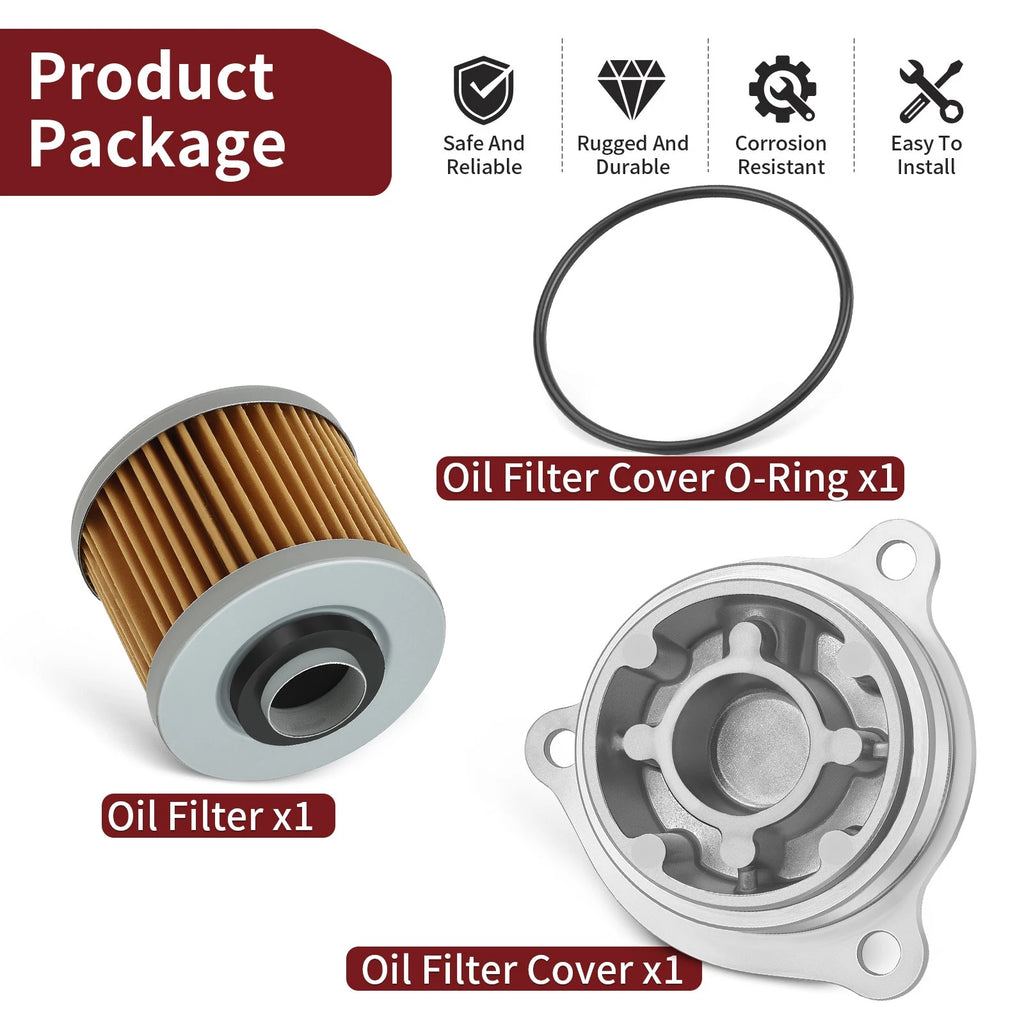 Oil Filter & Cover & O-Ring for Yamaha V Star 1100 Silverado (2002–2009)