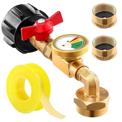 Color Coded Fuel Level Gauge for Propane Refill Elbow Adapter
