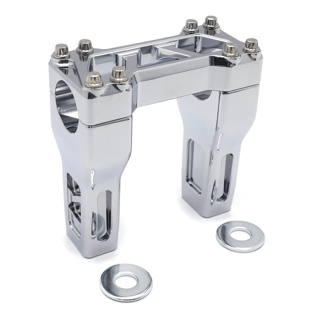 Chrome Carved 4" Riser 1" Handlebar Clamp for Harley Dyna (2006–2023)