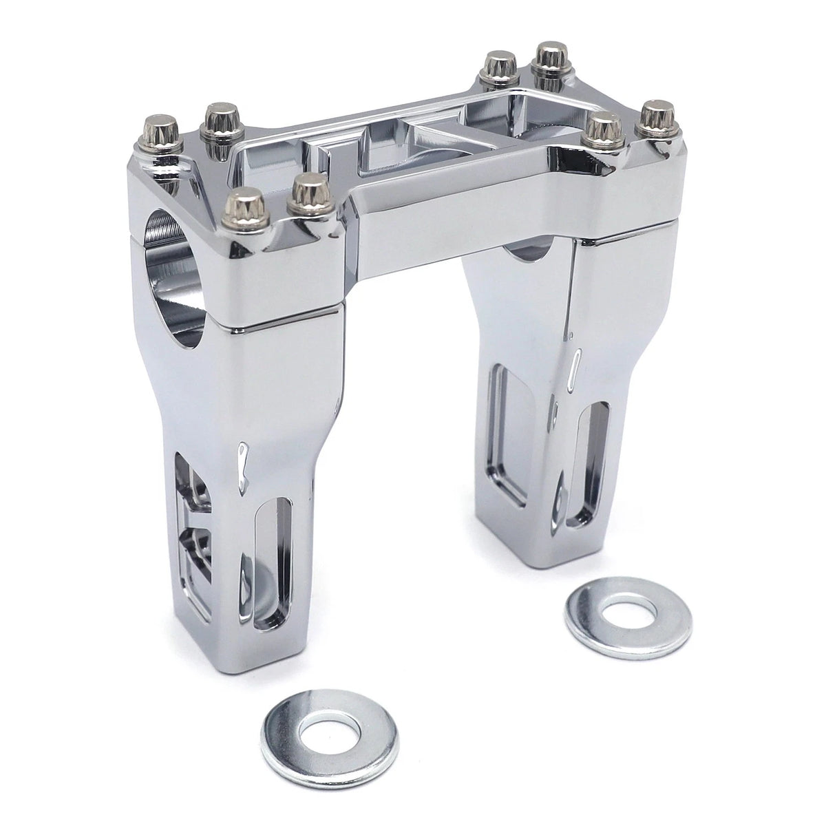 Chrome Carved 4" Riser 1" Handlebar Clamp for Harley Dyna (2006–2023)