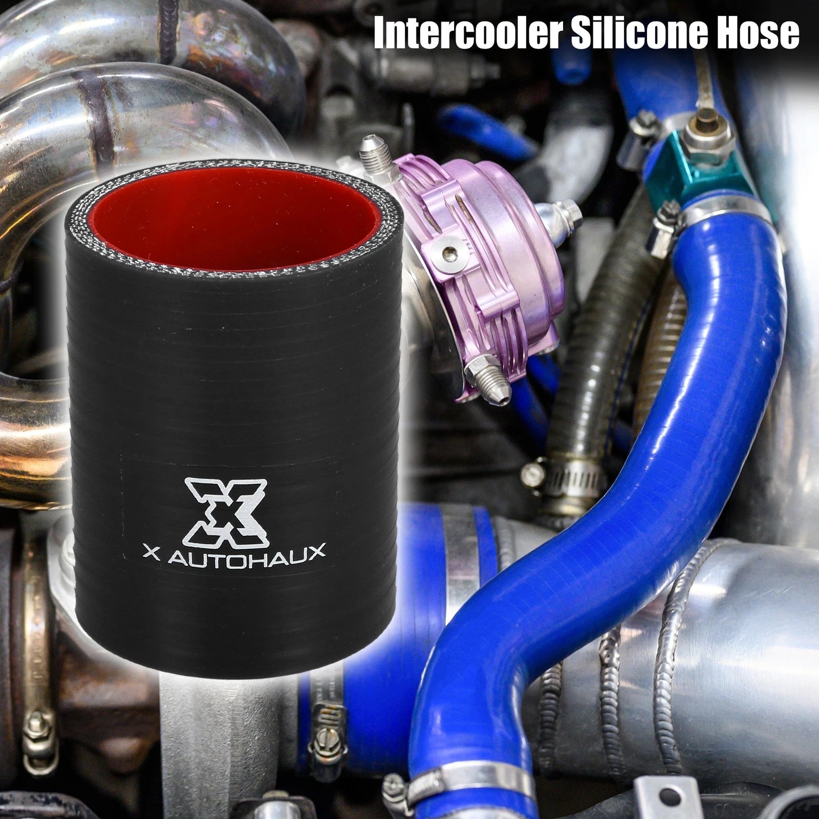 2" ID Straight Silicone Reducer Hose for Car (Intercooler) Black