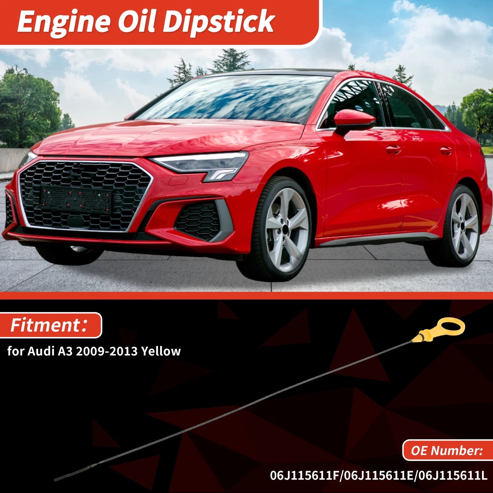 Oil Dipstick for Audi A3 (2009–2013) Oil Level Indicator Replacement