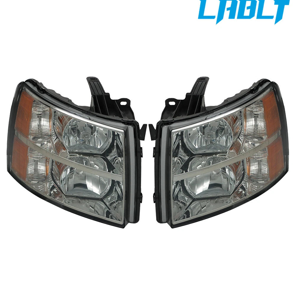 Set of 2 Headlights for Chevrolet Silverado 1500 2500 3500 (2007–2013)