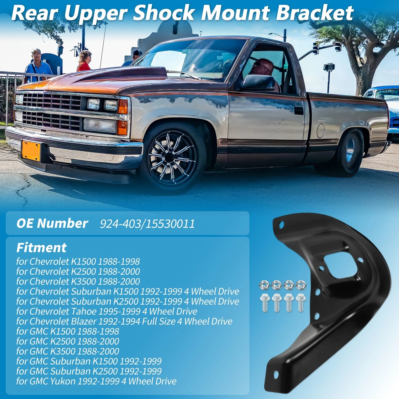 Rear Left Upper Shock Mount Bracket Replacement for Chevrolet K1500 (1988–1999)