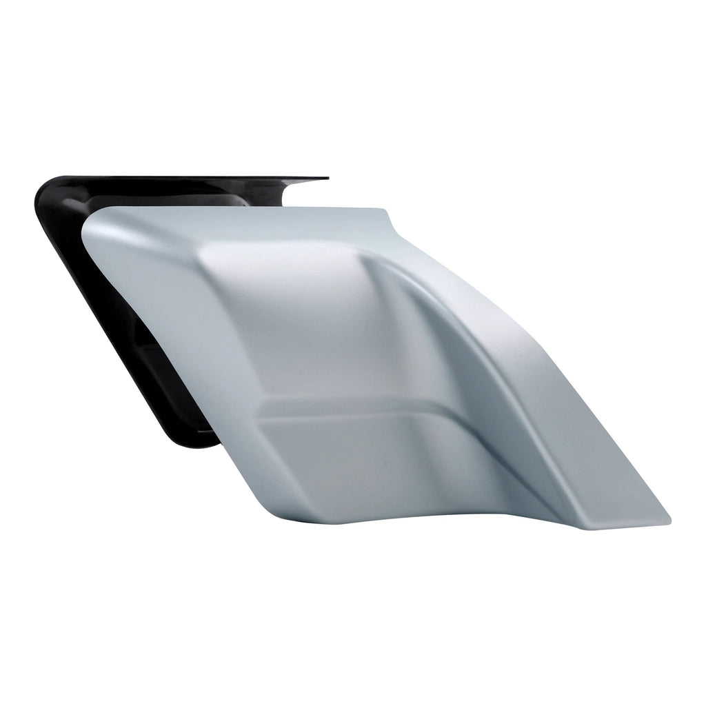 Stretched Side Covers for Harley Touring Glide (2014–Present) - Barracuda Silver Denim