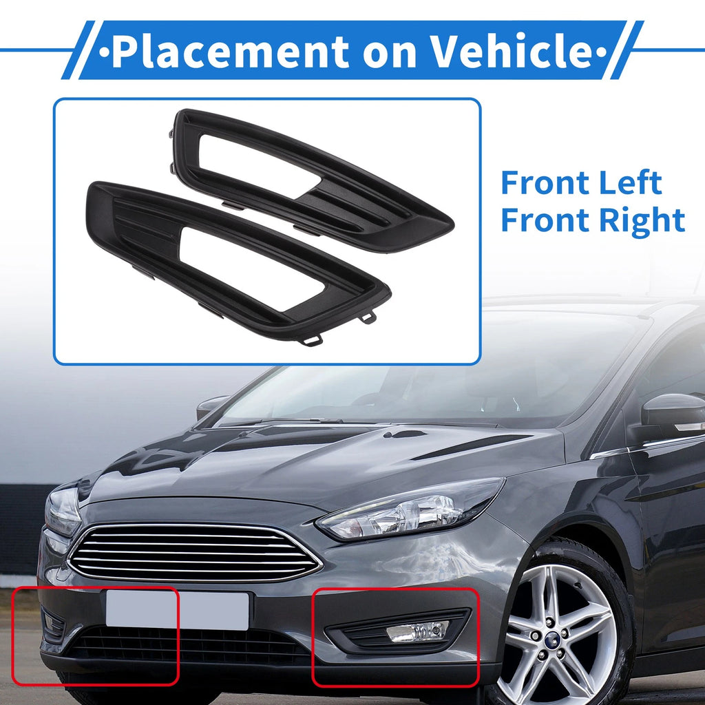 Fog Light Grille Left Side Replacement for Ford Focus Sedan (2015–2018)