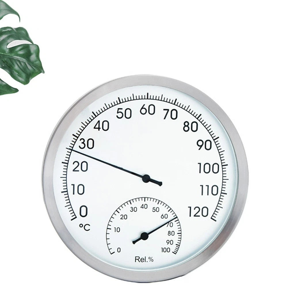 127mm Stainless Steel Dual Function Thermometer Hygrometer for Sauna (N/A)