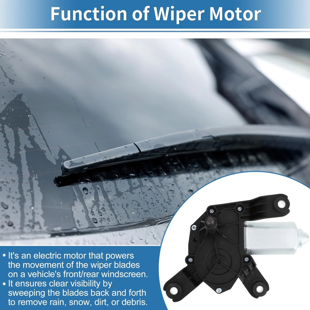 Rear Windscreen Wiper Motor for Opel Corsa D (2005–2022) 13163029