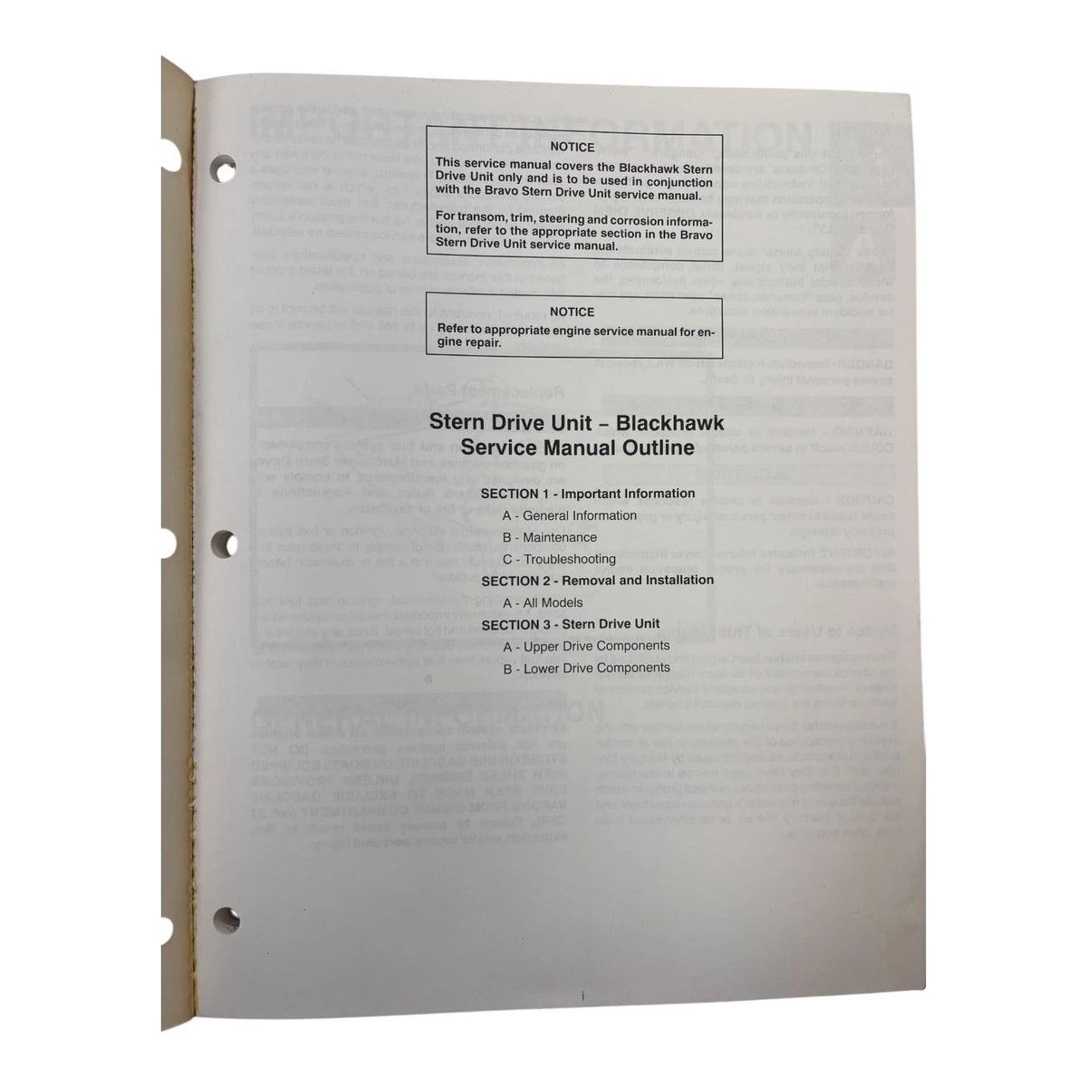 MerCruiser Blackhawk Stern Drive Unit Service Manual #20 (1994)