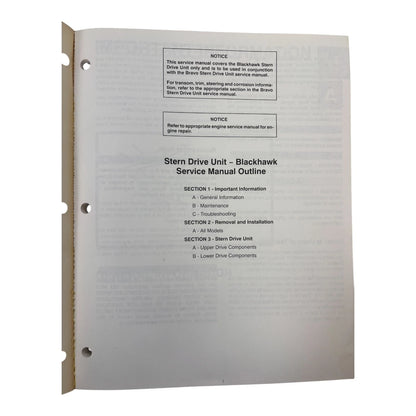 MerCruiser Blackhawk Stern Drive Unit Service Manual #20 (1994)
