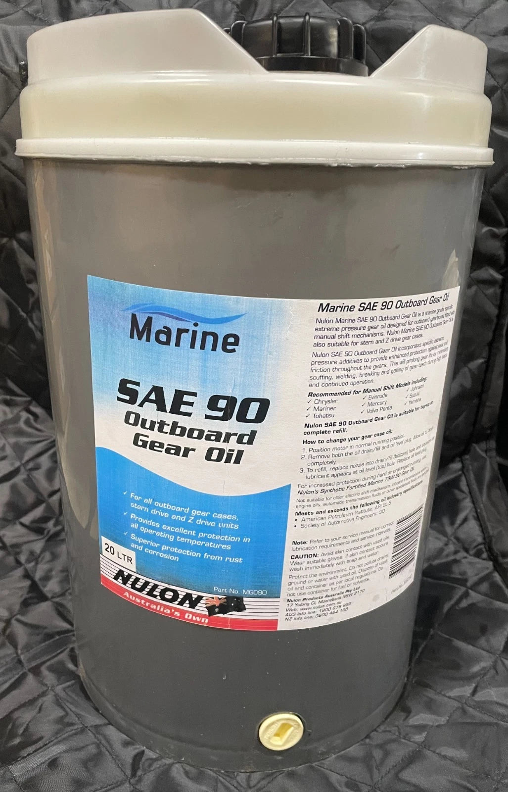 20L Gear Oil Bulk Drum for Outboard Stern Drive (Nulon GL5)