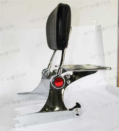 Adjustable Backrest Sissy Bar w/ Luggage Rack for Harley Dyna (2006–2017)