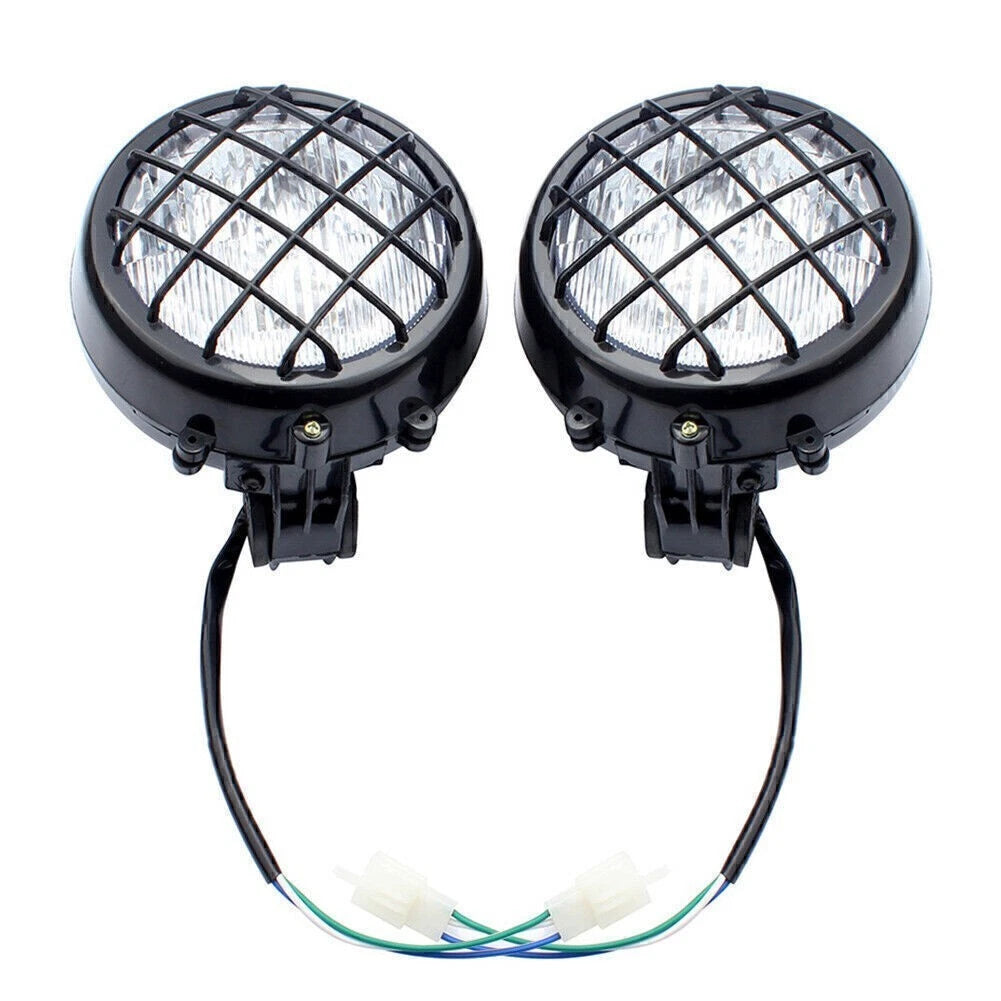 2X Headlight Lens Grills for Yamaha Banshee Warrior 350 (1987–2006) Black