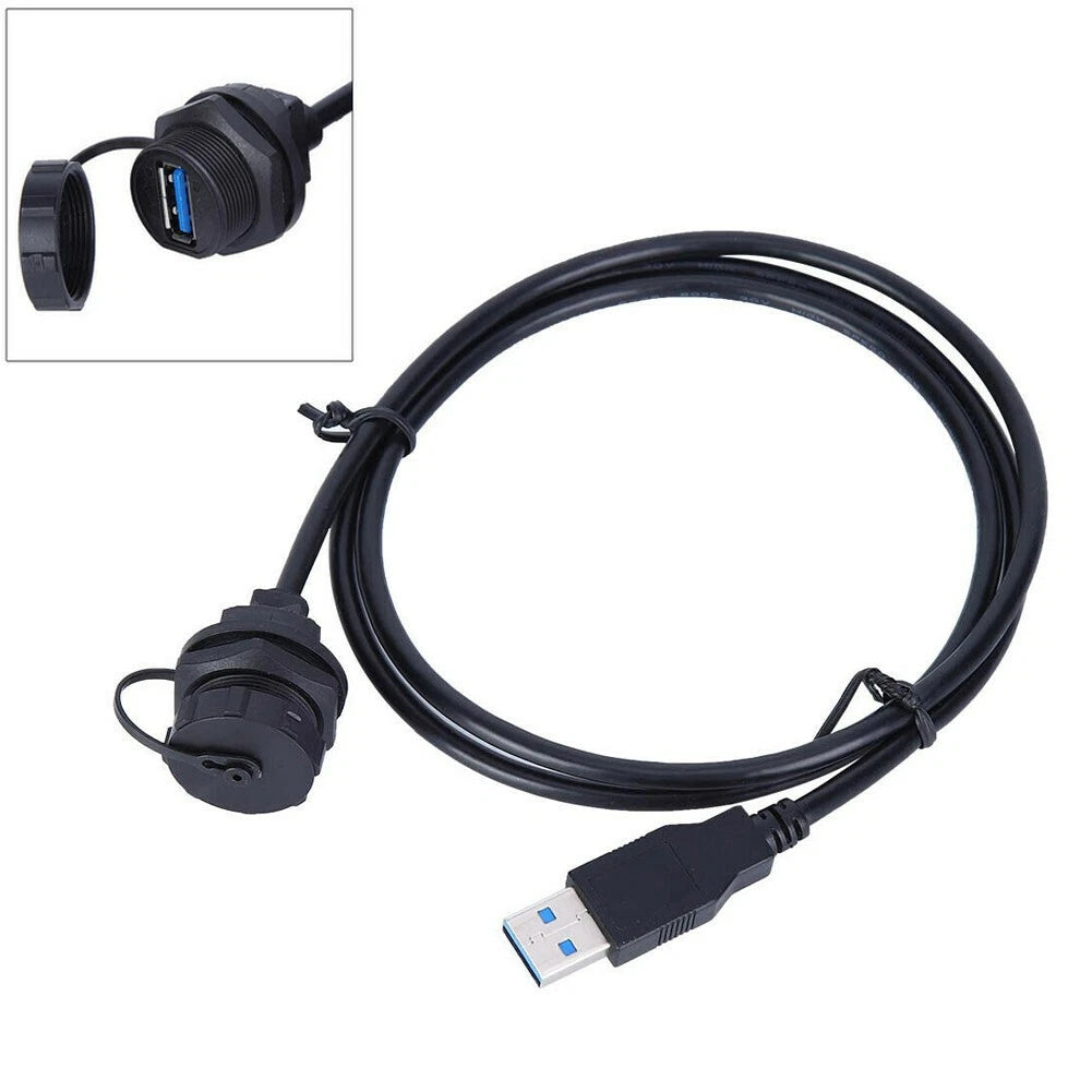 USB 3.0 Type A Panel Mount Connector Female Socket with Cable CAP