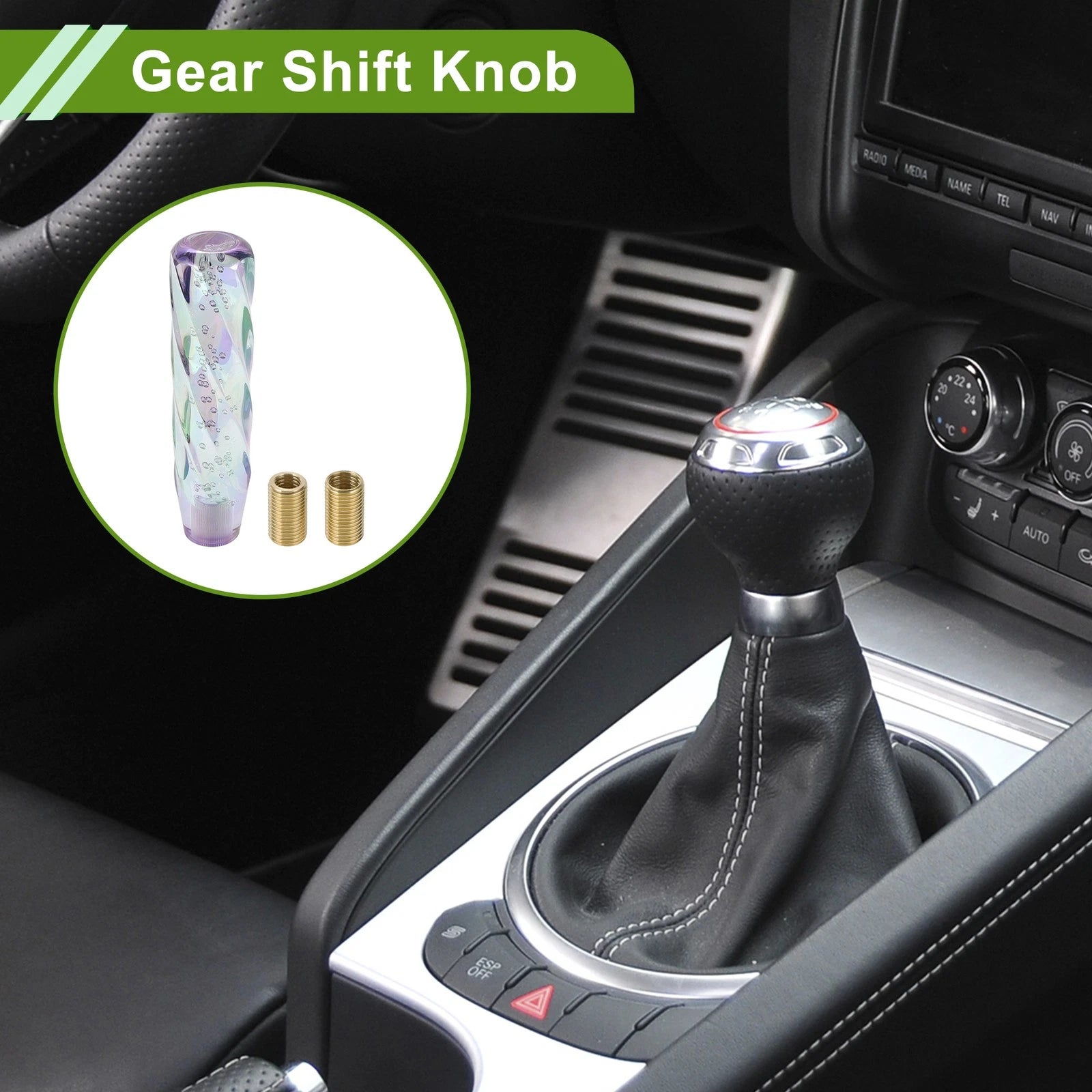 Crystal Shift Knob with 2 Adapters for Universal Fit (20cm)