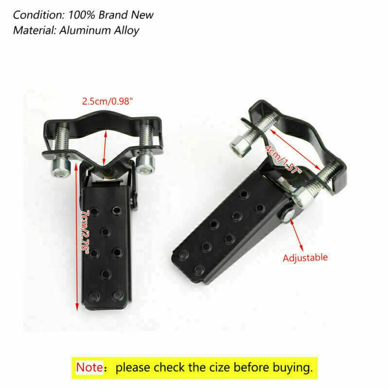 1X Universal Motorcycle Passenger Foot Peg Rear Footrest 25-28mm T9