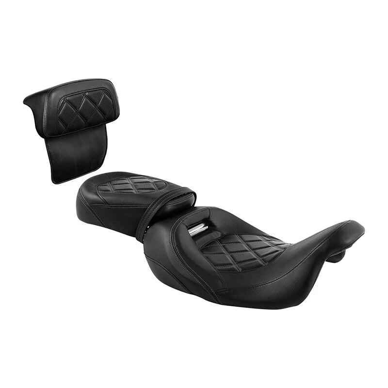 Driver & Passenger Seat & Backrest for Harley Electra Glide (2014–2023) Black