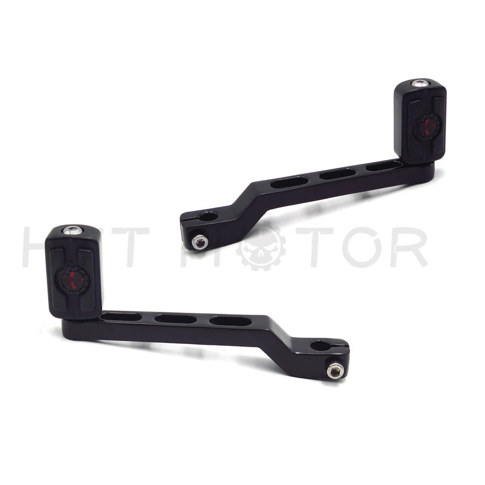 Black Skull Heel Toe Shift Levers w/ Pegs for Harley Electra Glide (1988–2017)