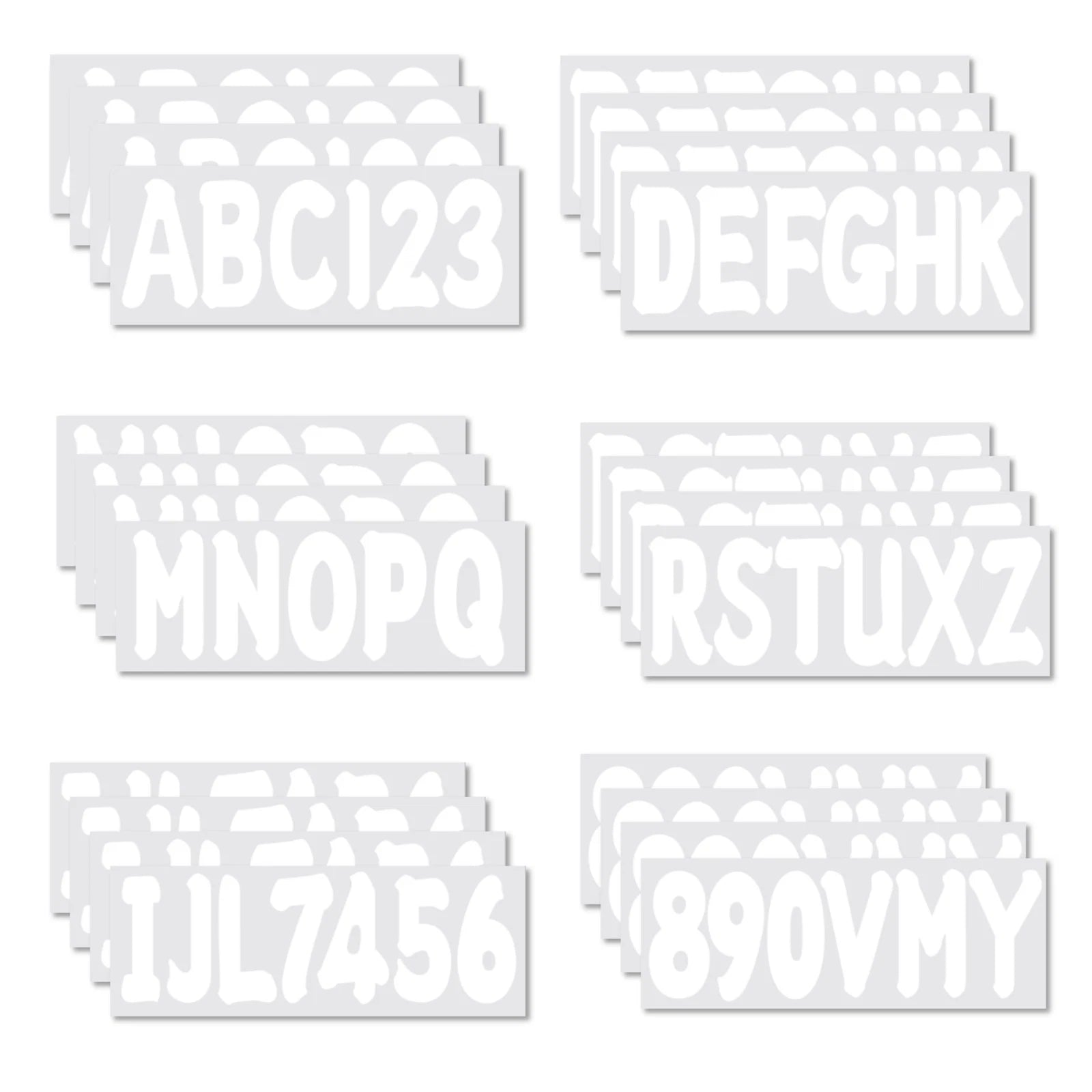 Set of 4 Marine Boat Sticker Decals A-Z Letters & 0-9 Numbers