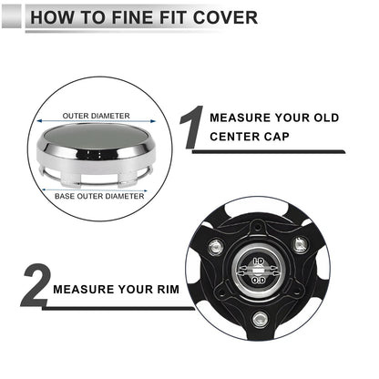 Set of 4 Wheel Center Caps for 2.42" 2.60" Silver Tone
