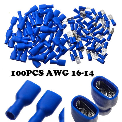 100Pcs Cable Lugs Assortment for Automotive Connector AWG 16-14