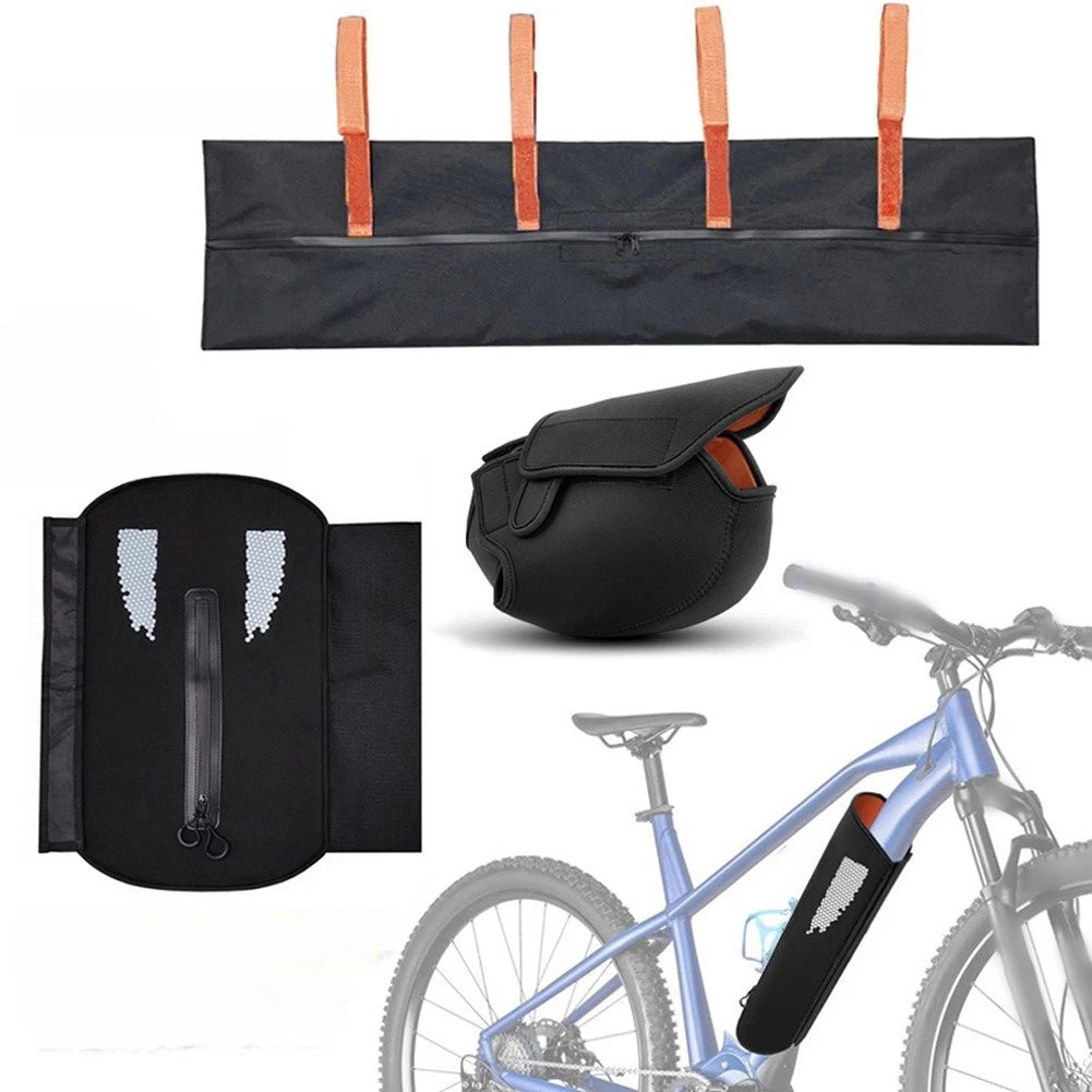 3-Piece E-Bike Cover Kit for Battery Motor Handlebar (Neoprene Weather Protection)