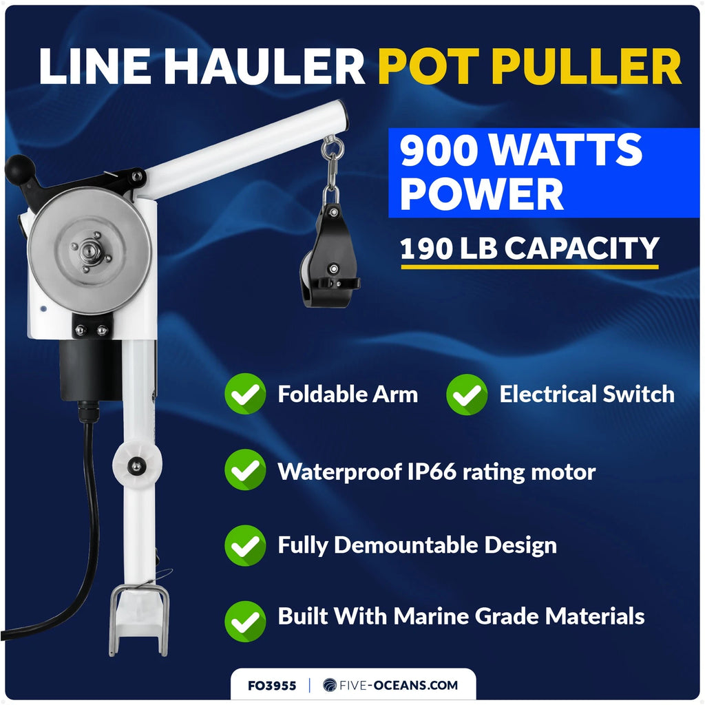 Line Hauler Pot Puller for 12V Applications (900W, 190 lb Capacity)