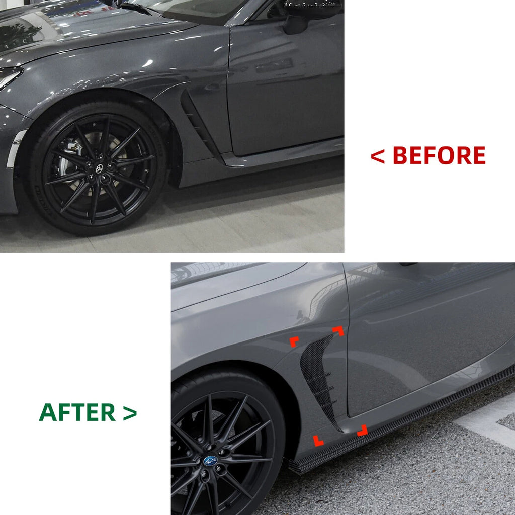 2X Carbon Look Front Side Fender Vent Trim for Toyota GR86 Subaru BRZ (2022–2025)