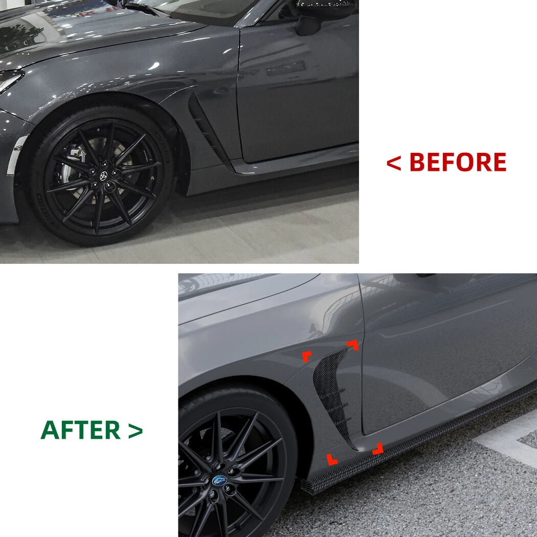 2X Carbon Look Front Side Fender Vent Trim for Toyota GR86 Subaru BRZ (2022–2025)