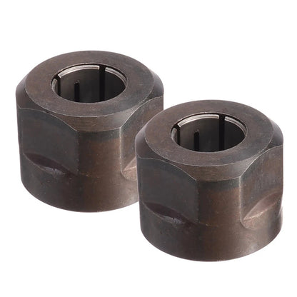 2X Collet Nut for Plunge Router 1/2" Metal 12.7mm Center Hole Black