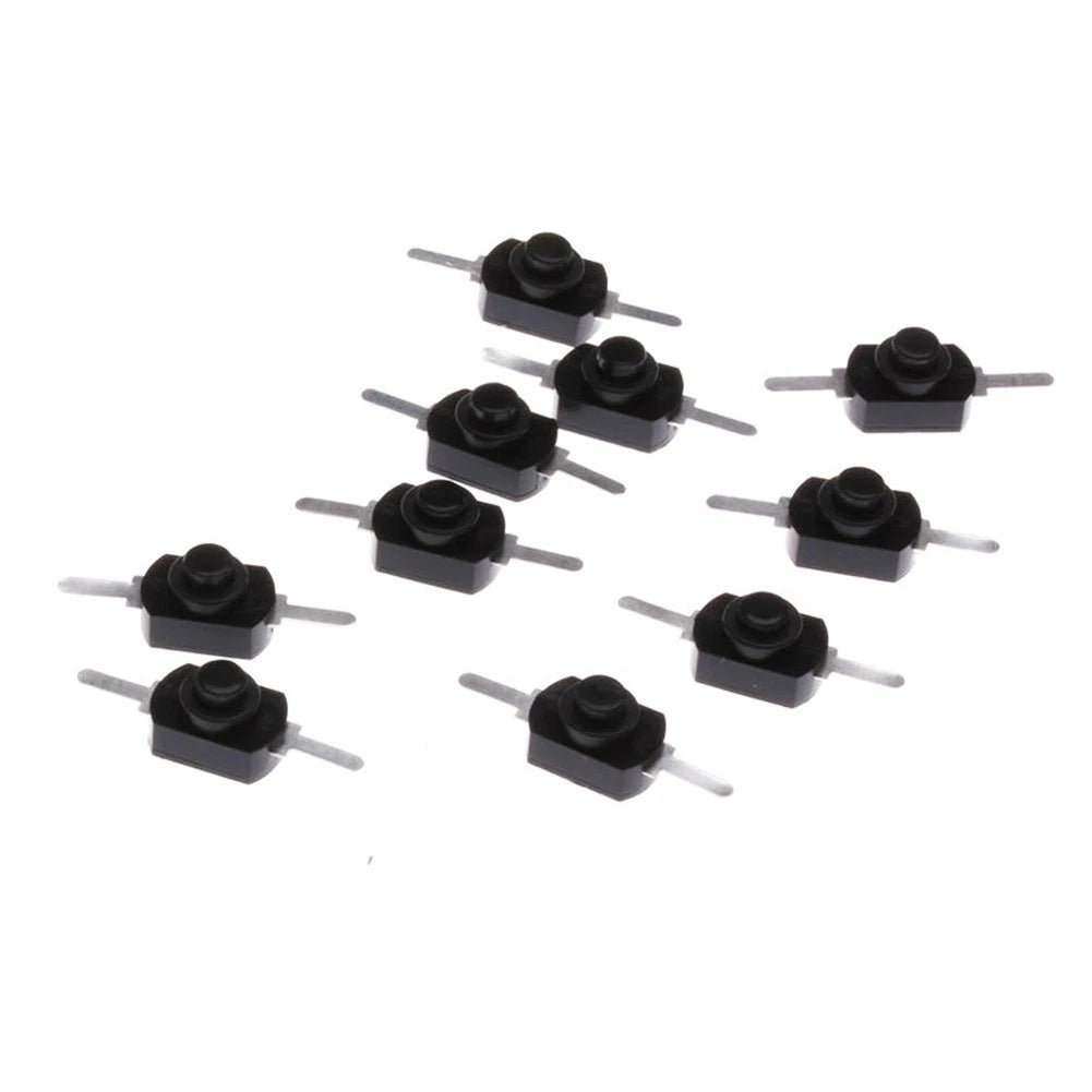 10pcs Latching On Off Push Button Switch for Mini Torch (30V DC, 250V)