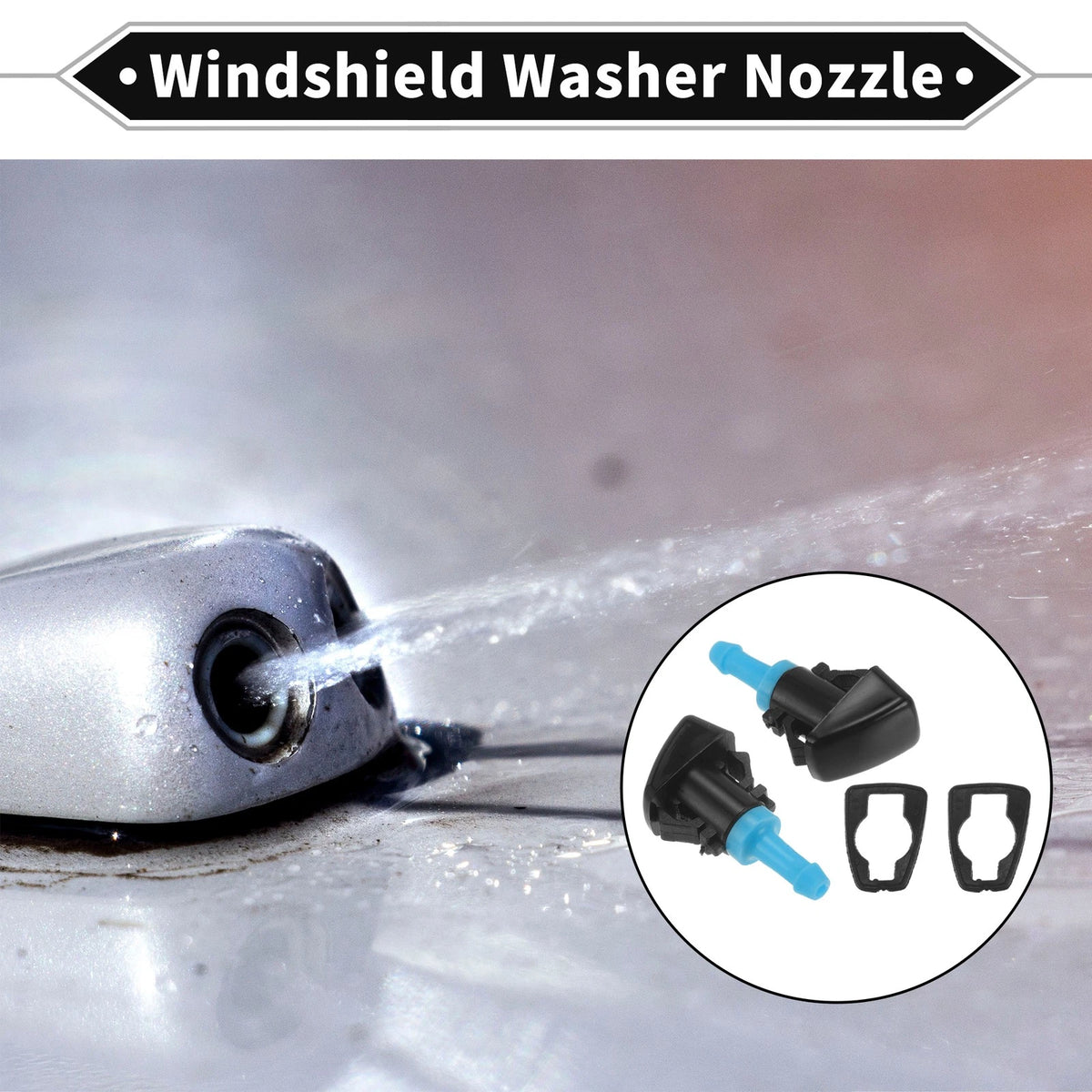 Windshield Washer Nozzles Front 2pcs Replacement for Kia Borrego (2008–2012)