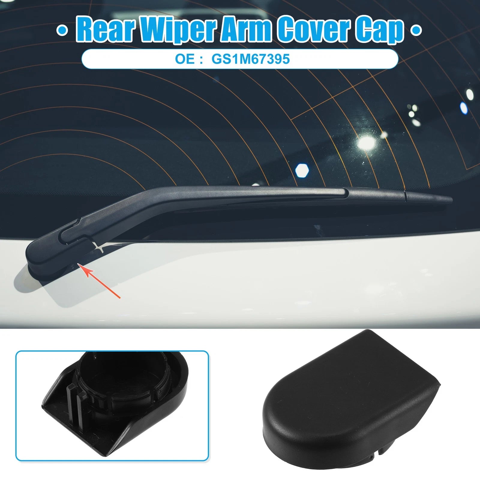 Rear Windshield Wiper Arm Nut Cover Cap Set for Mazda CX-5 (2012–2024)
