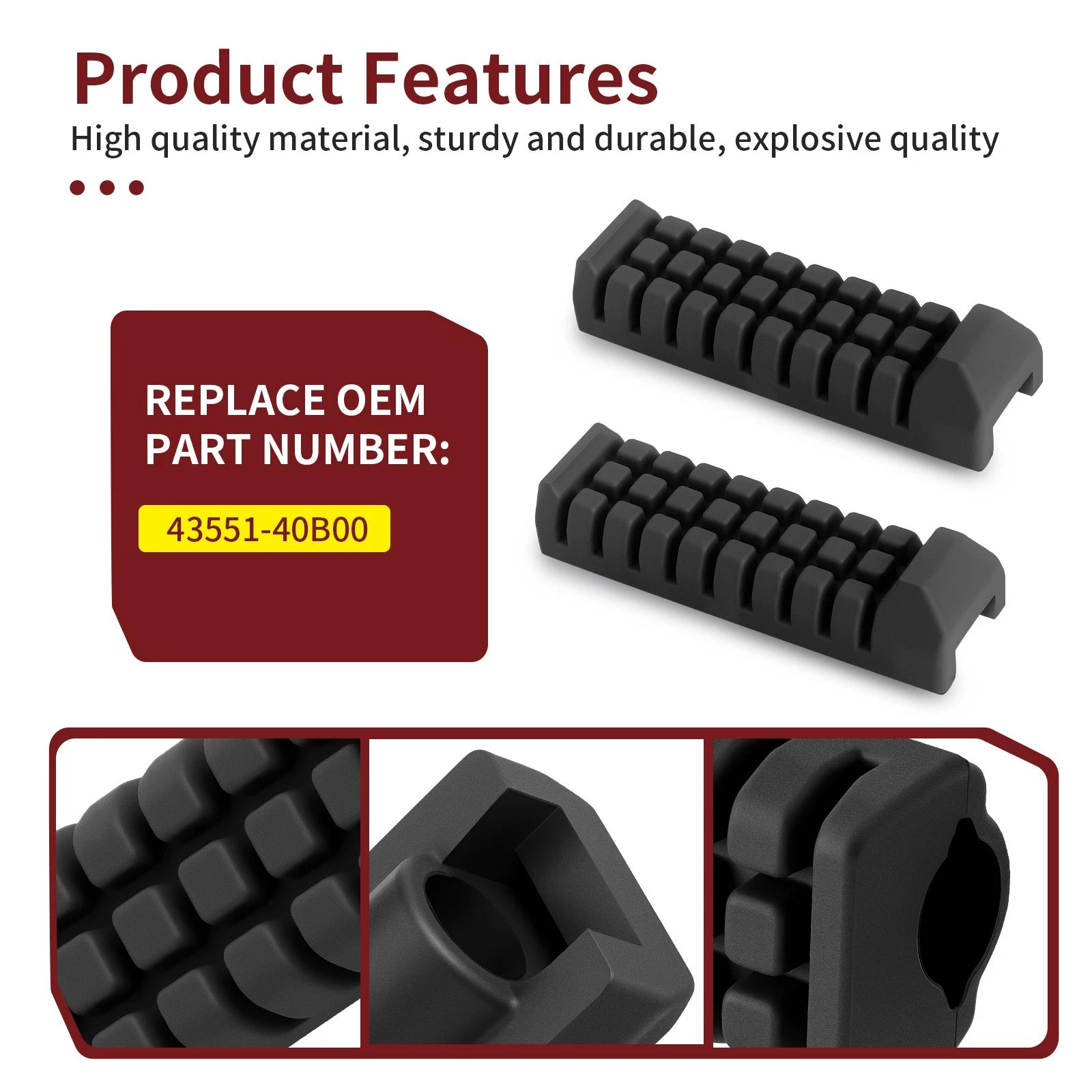 2X Rubber Foot Peg Rest for Suzuki QuadSport 80 LT80 (1987–2006) LT80S (1987–1995)