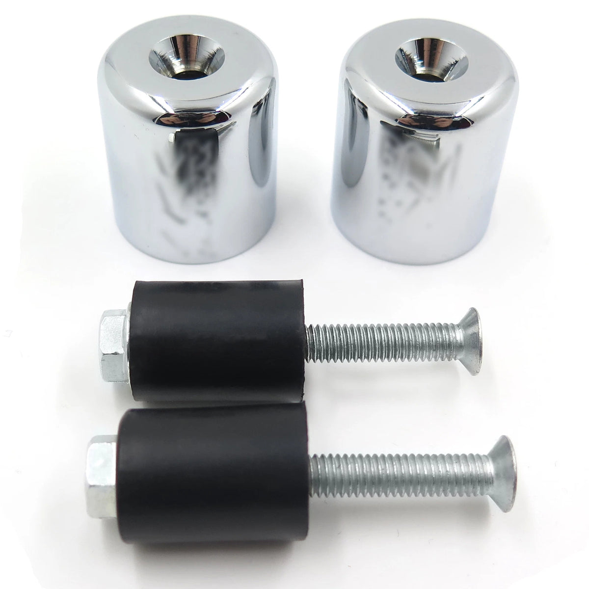 Handlebar Bar End Slider Chrome Rubber for Suzuki GSXR 600/750 (1992–2014)