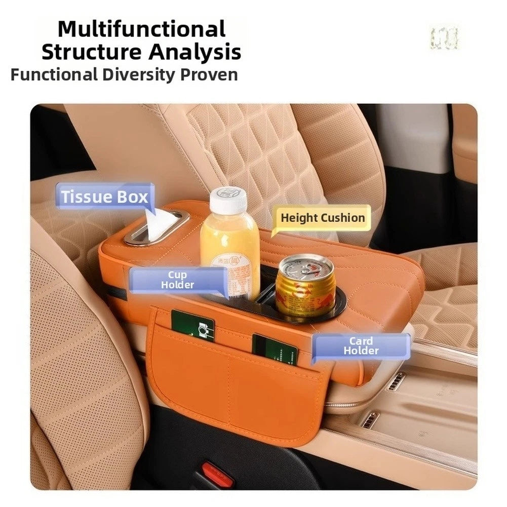 Armrest Pad Cover for - Leather, Side Storage